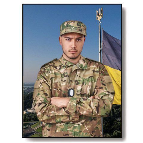 Купити фотопортрет військового натріба металевий 1988238401 фото