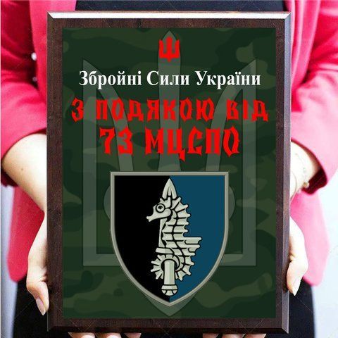 Дипломи сертифікати грамоти на металі для військових "З подякою вид 73 МЦСПО" 2099667414 фото