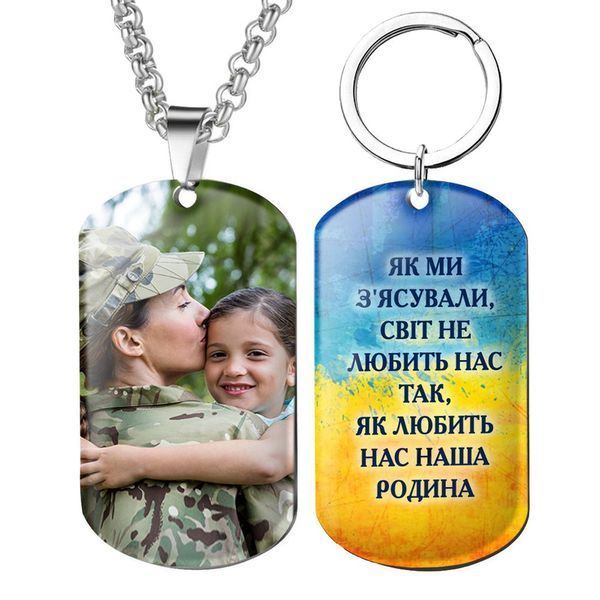 Армійський жетон кулон на подарунок коханому з Вашим фото кольорове зображення 1893969028 фото