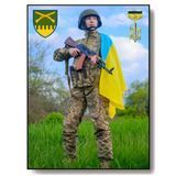 Портрет ритуальний металевий з фотографією на могилу військовослужбовця 1993828962 фото