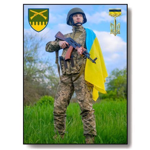 Портрет ритуальний металевий з фотографією на могилу військовослужбовця 1993828962 фото