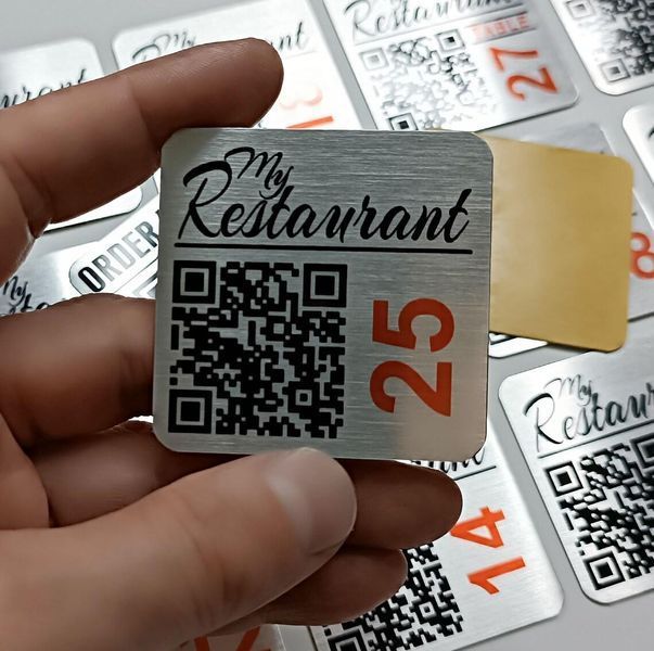 QR-МЕНЮ  Ресторан Кафе Бар Меню  Скануйте, щоб переглянути меню  Меню металевого столу  табличка 2271839540 фото