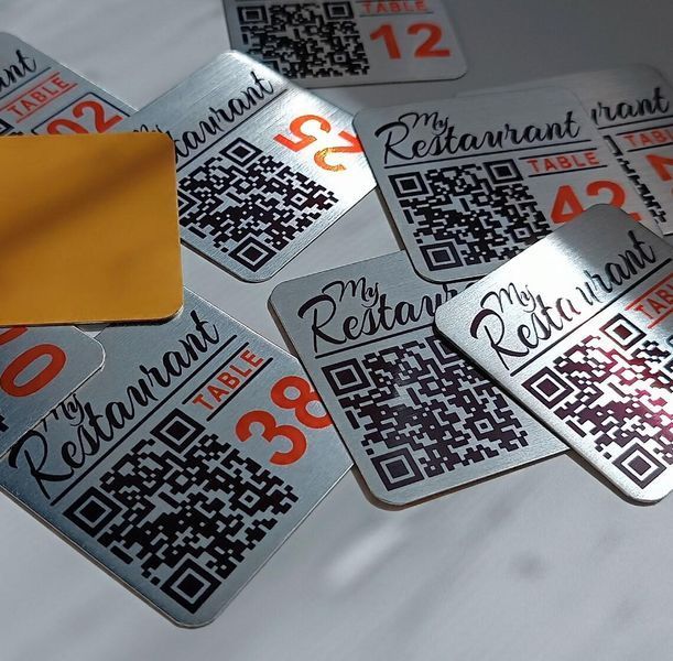 QR-МЕНЮ  Ресторан Кафе Бар Меню  Скануйте, щоб переглянути меню  Меню металевого столу  табличка 2271839540 фото