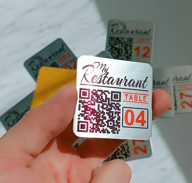 QR-МЕНЮ  Ресторан Кафе Бар Меню  Скануйте, щоб переглянути меню  Меню металевого столу  табличка 2271839540 фото