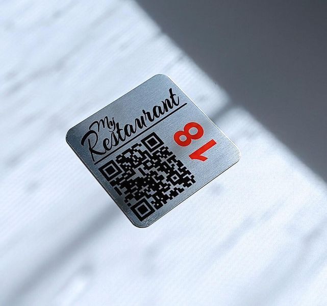QR-МЕНЮ  Ресторан Кафе Бар Меню  Скануйте, щоб переглянути меню  Меню металевого столу  табличка 2271839540 фото