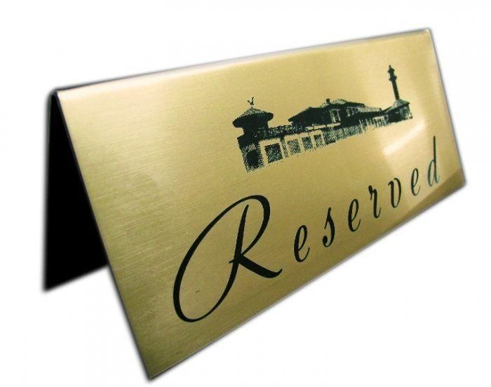 Металева табличка настільна Стіл замовлений Reserved розмір 15х5 см 1519433682 фото