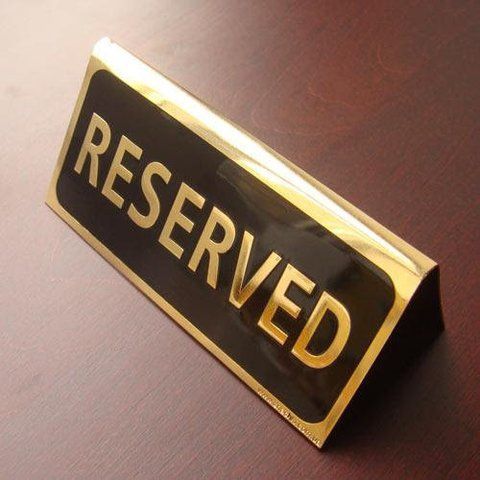 Металева настільна табличка Резерв Reserved на стіл 1519439114 фото