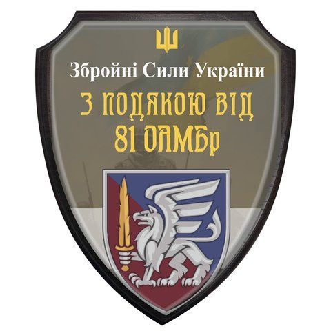 Нагорода фігурний щит для військового з металевим дипломом 2153938428 фото