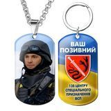 Армійський військовий жетон ЗСУ з емблемою бригади 138 ЦСП ВСП із Вашим фото та глазурованим 1771325846 фото