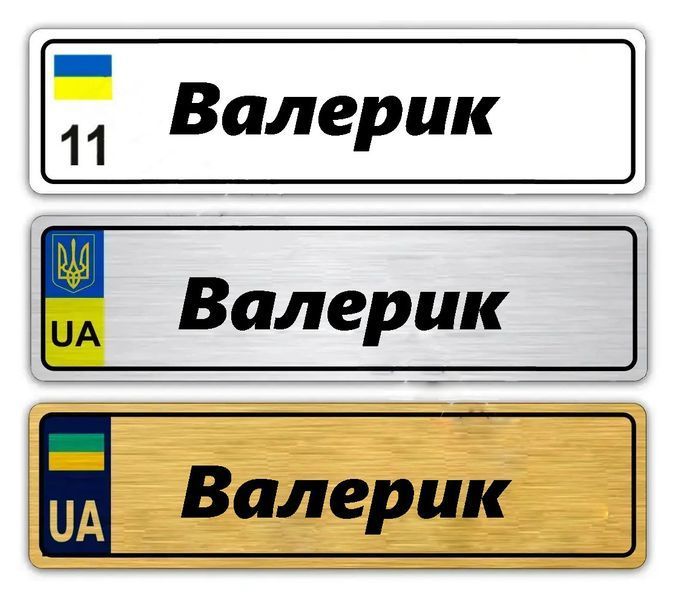 Іменні металеві номери на дитячий транспорт (Індивідуальний) Валік 775981000 фото