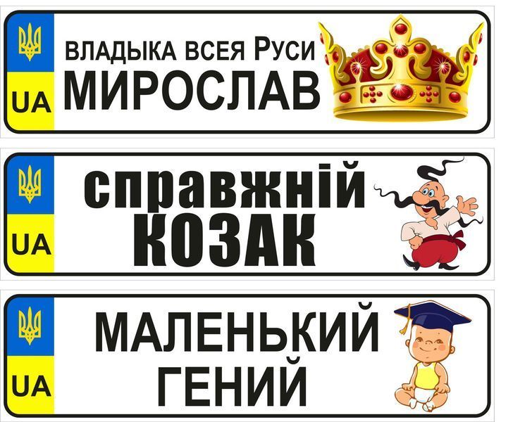 Іменні металеві номери на дитячий транспорт (Індивідуальний) Валік 775981000 фото