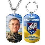 Армійський військовий жетони ЗСУ з емблемою бригади 25 ОПДБр із Вашим фото та глазурним 1774226146 фото