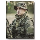Ритуальний фотопортрет на хрест для військового на металі 1991074856 фото