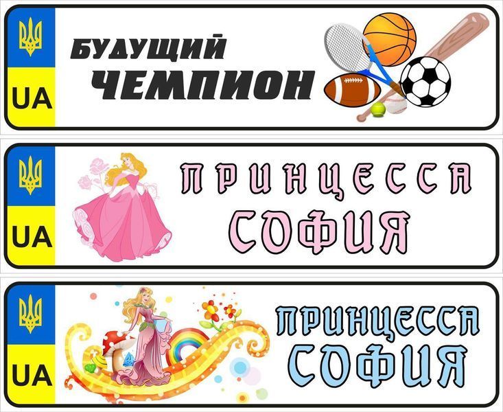Іменні металеві номери на дитячий транспорт (Індивідуальний) Варюша 776160313 фото