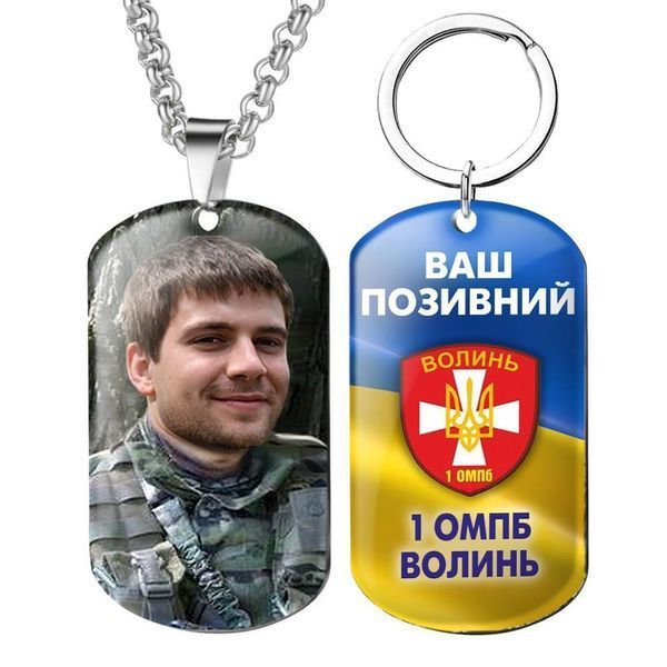 Армійський військовий жетон ЗСУ з емблемою бригади 148 ОГСАДн із Вашим фото та глазурованим 1772172388 фото