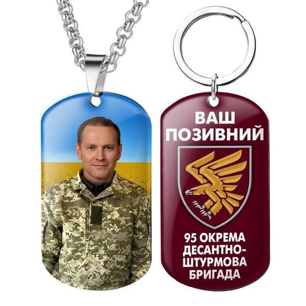 Армійський військовий жетон ЗСУ з емблемою бригади 148 ОГСАДн із Вашим фото та глазурованим 1772172388 фото