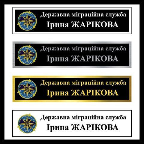 Металевий бейдж Державна міграційна служба з прізвищем кріплення магніт або шпилька 1666676369 фото