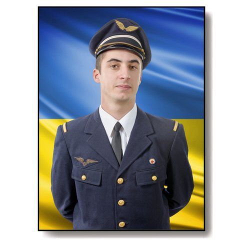 Ритуальна табличка на хрест із металу з фотографією в кольорі для солдата 1994445655 фото