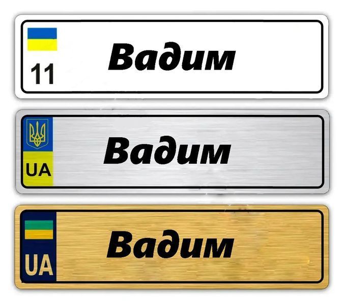 Іменні металеві номери на дитячий транспорт (Індивідуальний) Василій 776177928 фото