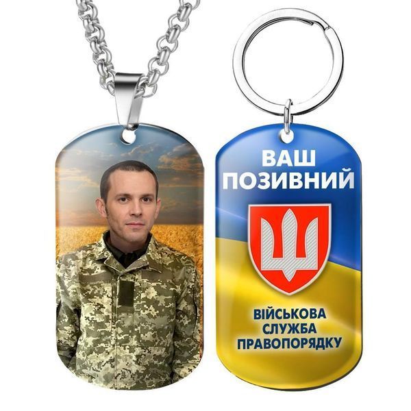 Армійський військовий жетон ЗСУ з емблемою бригади 15 Окрема Механізована Брігада ЗСУ з Вашим фото та позиченим 1772183534 фото
