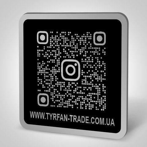 Металева табличка для відгуків з QR кодом 20*20 см nametag, інстамітка (інстаметка), інстаграм візитка 1523449156 фото
