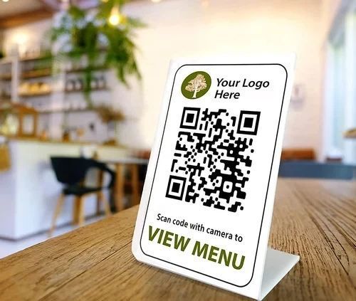 Металева табличка на стіл QR-меню столика та логотипом 2123442327 фото