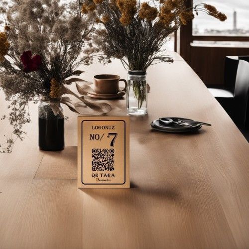 Металева табличка на стіл QR-меню столика та логотипом 2123442327 фото