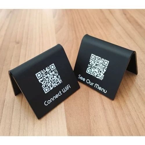 Металева табличка на стіл QR-меню столика та логотипом 2123442327 фото