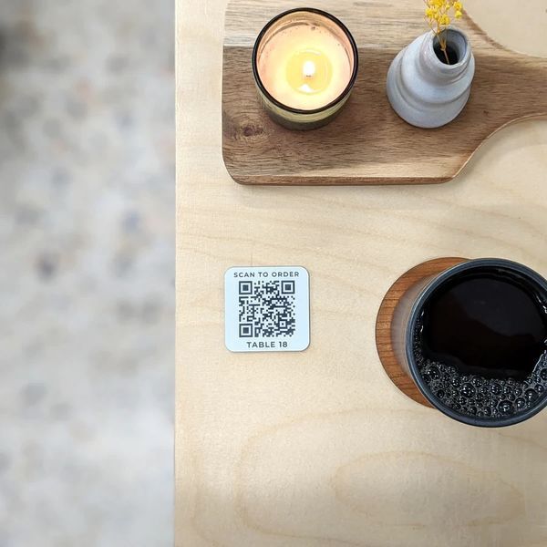 Металева табличка на стіл QR-меню столика та логотипом 2123442327 фото