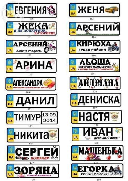 Дитячі іменні номери з датою місяцем роком та містом народження малюка 762436770 фото