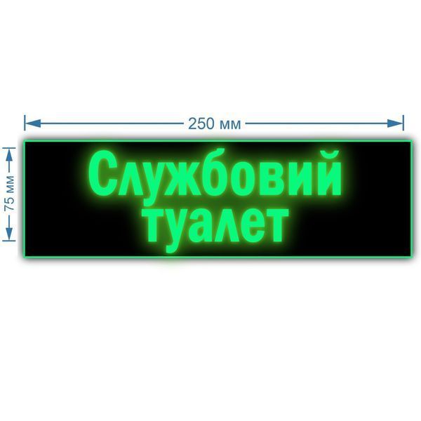 Табличка інформаційна металева "Службовий туалет" 250х75 мм на липкій основі 2066246243 фото