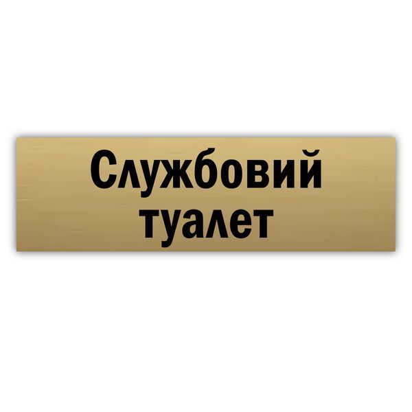 Табличка інформаційна металева "Службовий туалет" 250х75 мм на липкій основі 2066246243 фото