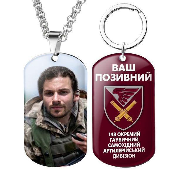 Армійський військовий жетони ЗСУ з емблемою бригади 199 НЦ ДШВ із Вашим фото та глазурованим 1776403992 фото