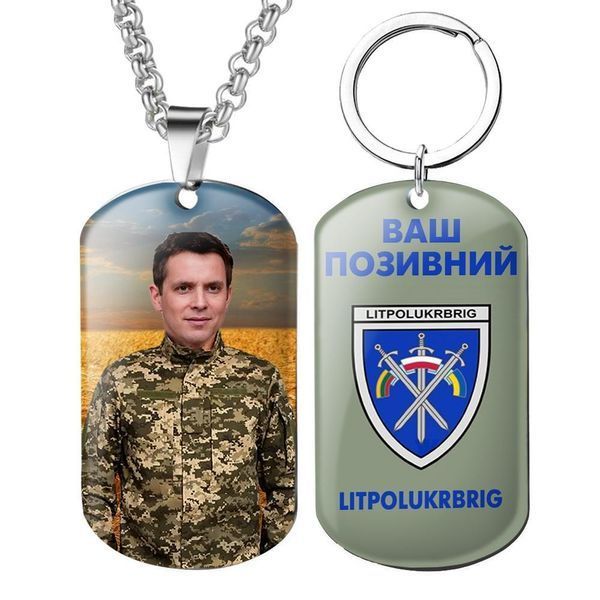 Армійський військовий жетони ЗСУ з емблемою 20 Окремий Батальйон Райдожевий Боротьбі з Вашим фото та глазурованим 1773123921 фото