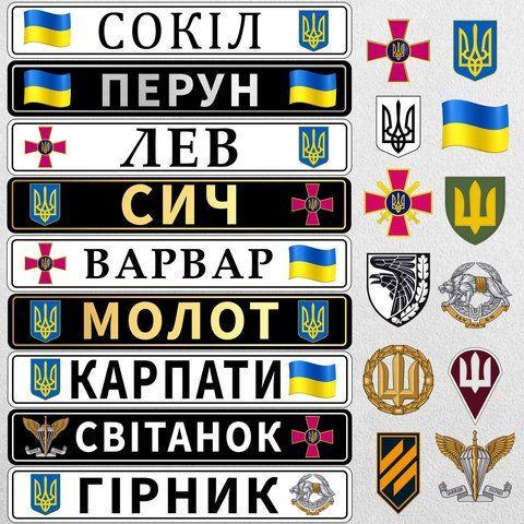Номерні знаки для військових ЗСК металеві з Вашим покличним 1936254229 фото
