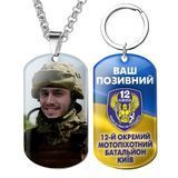 Армійський військовий жетон з емблемою бригади 12 ОМПБ Кіїв із Вашим фото та позиченим 1771053054 фото