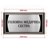 Офісні кабінетні таблички з металу "Головна медична сестра" з плакеткою підкладкою 12х30см 2047751260 фото
