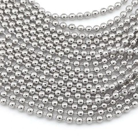Металевий ланцюжок для військового жетона подовжений та посилений діаметр 3 мм 2503835857 фото