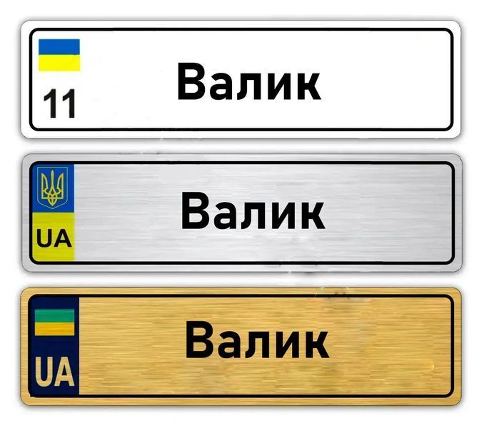 Іменні металеві номери на дитячий транспорт (Індивідуальний) Віктор 776734622 фото