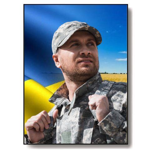 Портрет для військового на металі з фотографією 1987810993 фото