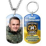 Жетон Україна із символікою й емблемою бригади 34 ОМПБ Вашим позиченим і фотографією 1777018624 фото