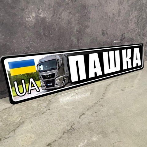 Номерні знаки для далекобійників металеві під скло з будь-яким ім'ям, текстом 1936554633 фото