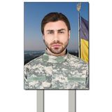 Тимчасова табличка на цвинтарі з тримачами з металу з фотографією 1997784678 фото