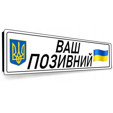 Сувенірні номерні знаки подарункові для військовослужбовців із позивним 1942394743 фото