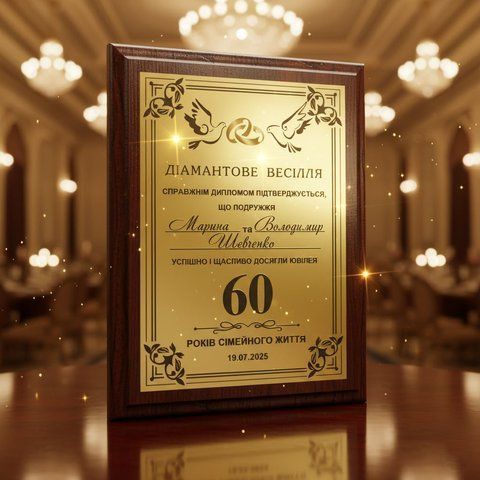 Диплом на 60 років весілля (Діамантове весілля) 9ESIELaQ фото