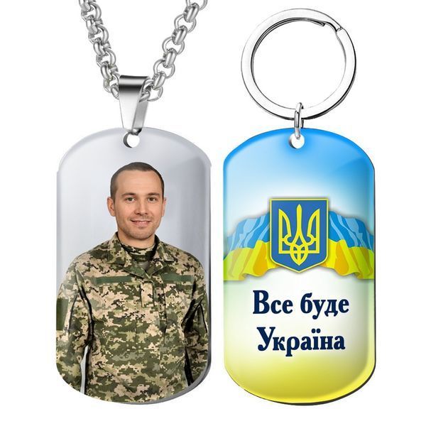 Іменний подарунок жінці &mdash; кулон жетон брелок із її фотографією і Вашим написом Привіт 1801953378 фото